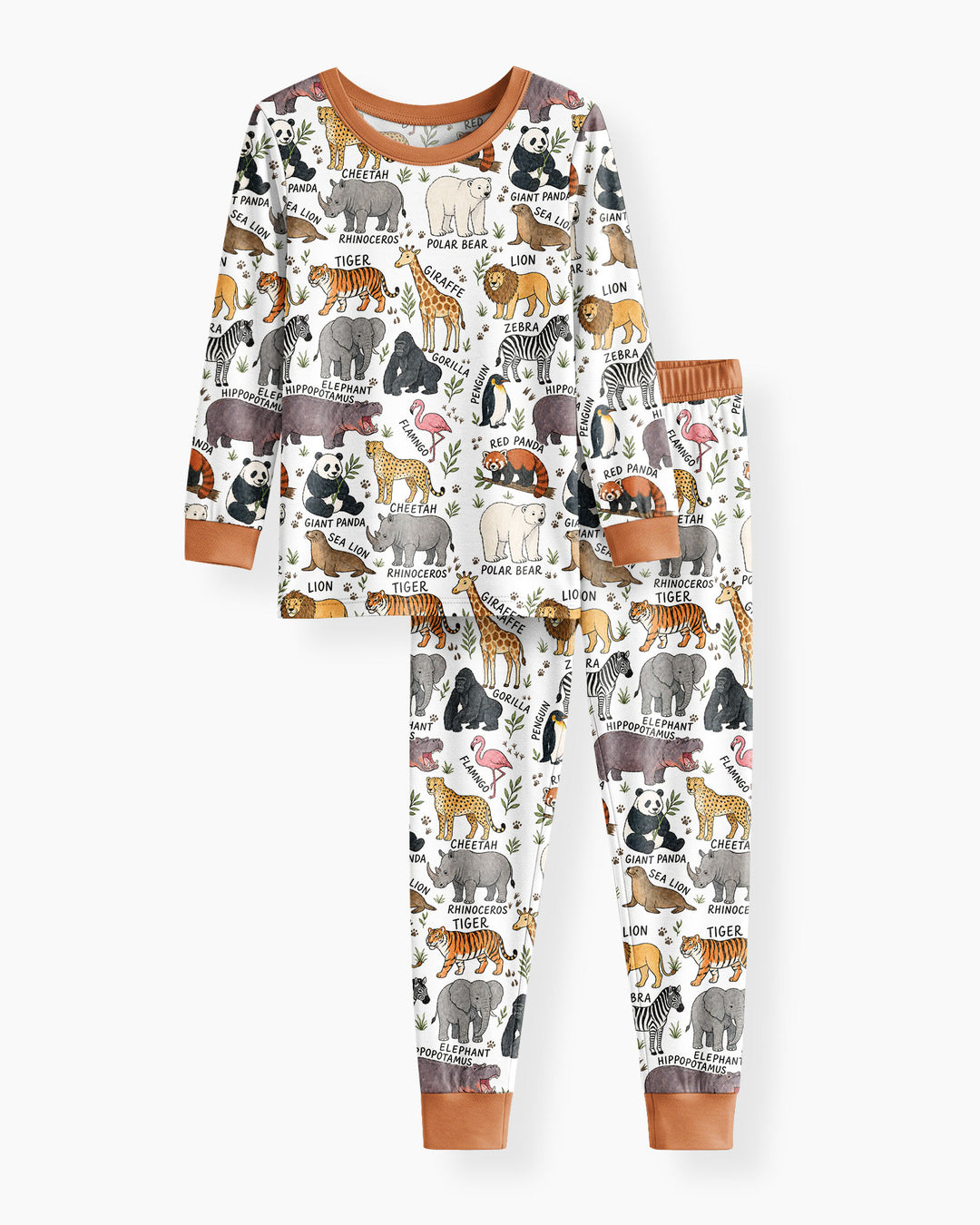 Zoo Animal Bamboo Two Piece Long Sleeve Pajama Set