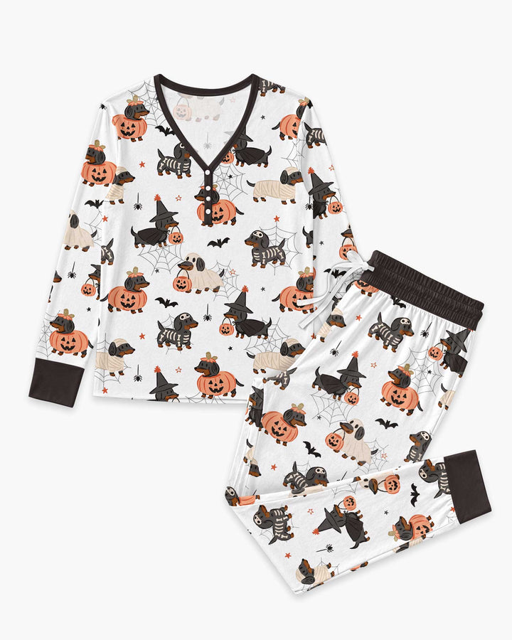 Howl-O-Weenie Dachshund Bamboo Women Pajama Set