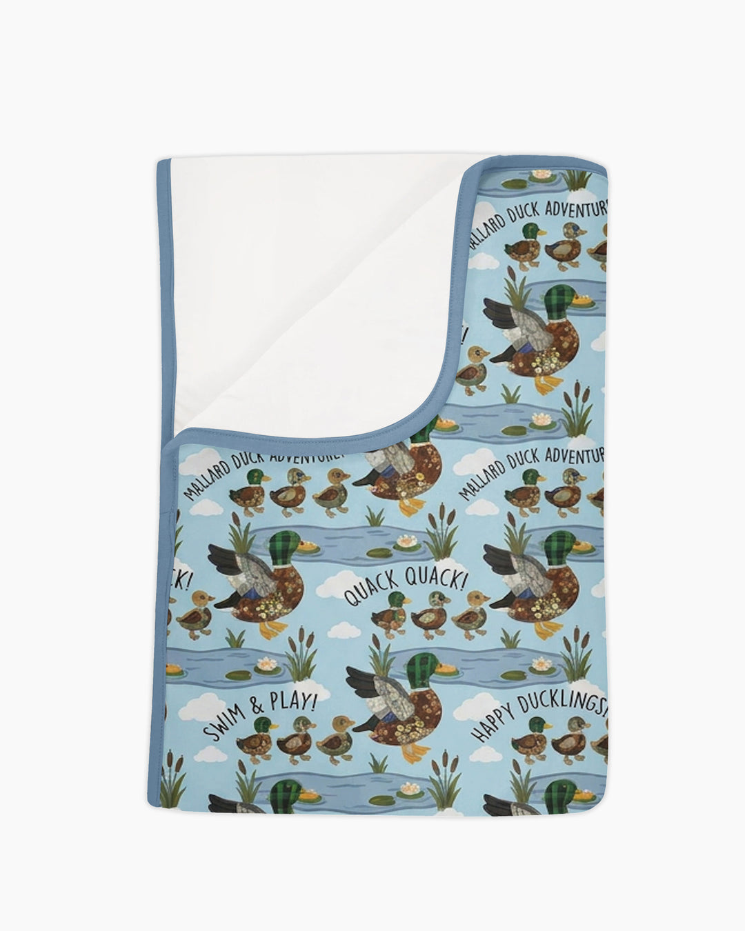 Happy Duckling Swim Bamboo Blanket