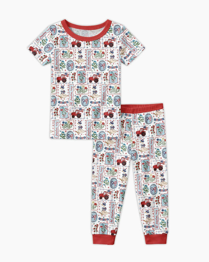 Zweiteiliges, kurzärmliges Pyjama-Set mit Marienkäfern