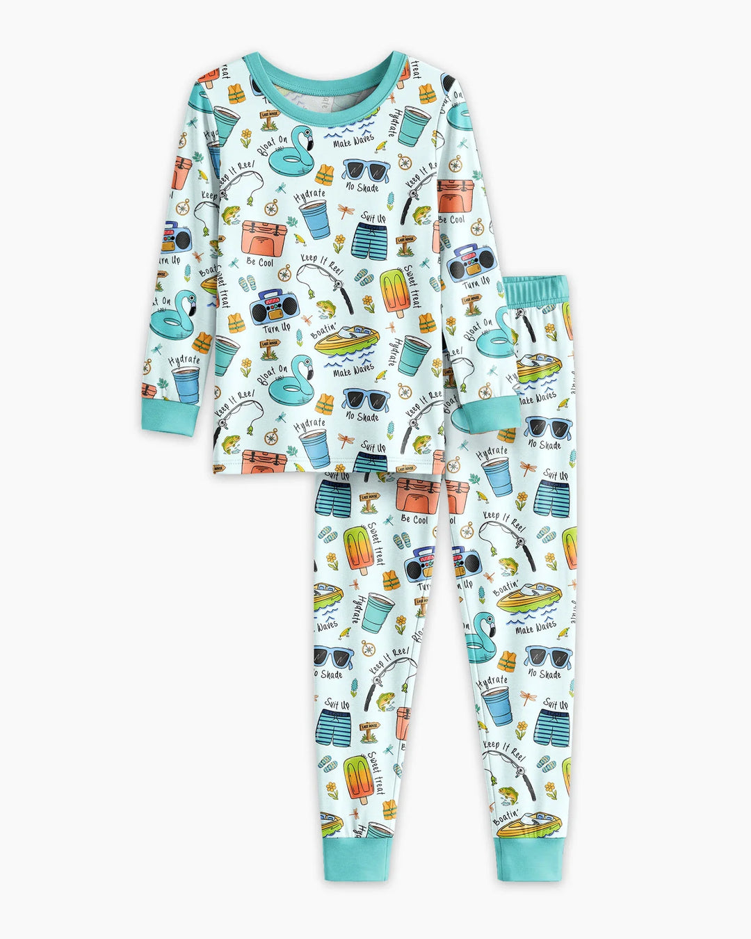 Zweiteiliges Langarm-Pyjama-Set mit Sommerfrüchten