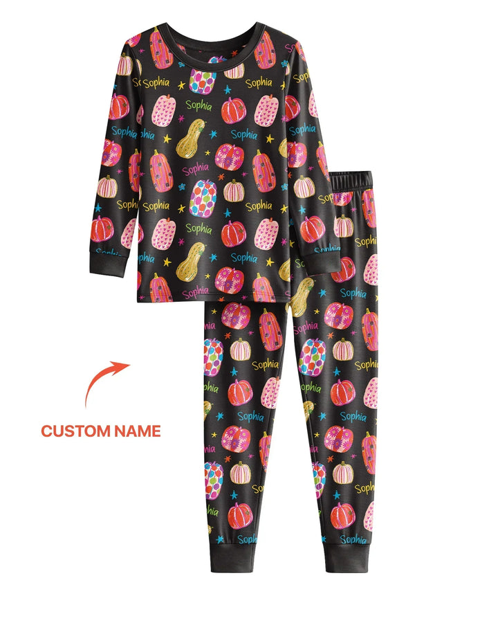 Zweiteiliges Langarm-Pyjama-Set mit Sommerfrüchten