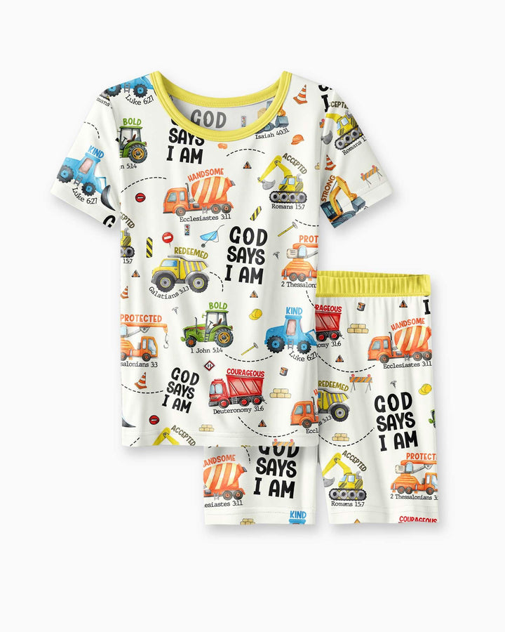 Zweiteiliges Pyjama-Set mit kurzen Ärmeln und Shorts im Sommer-Design