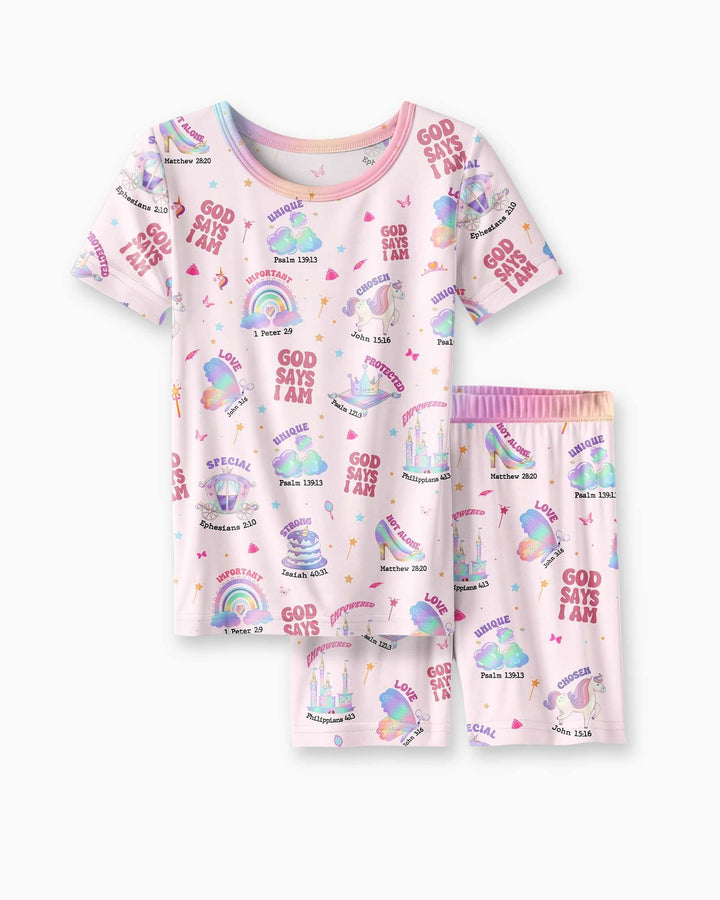 Zweiteiliges Pyjama-Set mit kurzen Ärmeln und Shorts im Sommer-Design