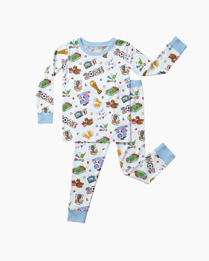 Zweiteiliges Langarm-Pyjama-Set mit Sommerfrüchten