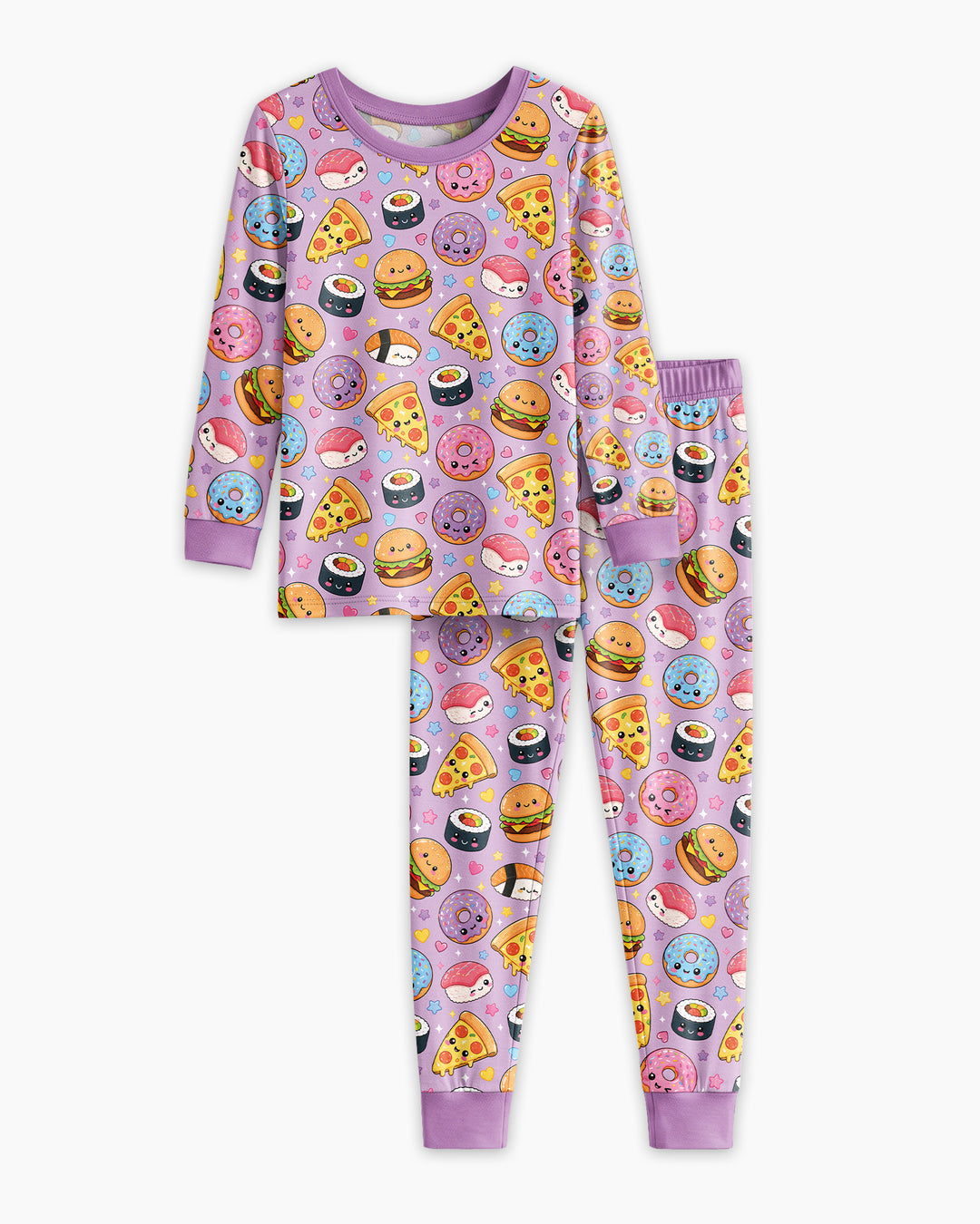 Zweiteiliges Langarm-Pyjama-Set mit Sommerfrüchten