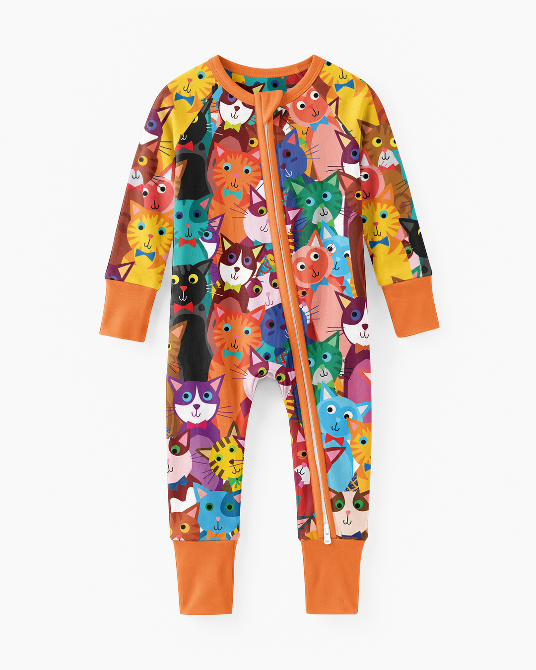 Colorful Cat Pattern Bamboo Convertible Zippy