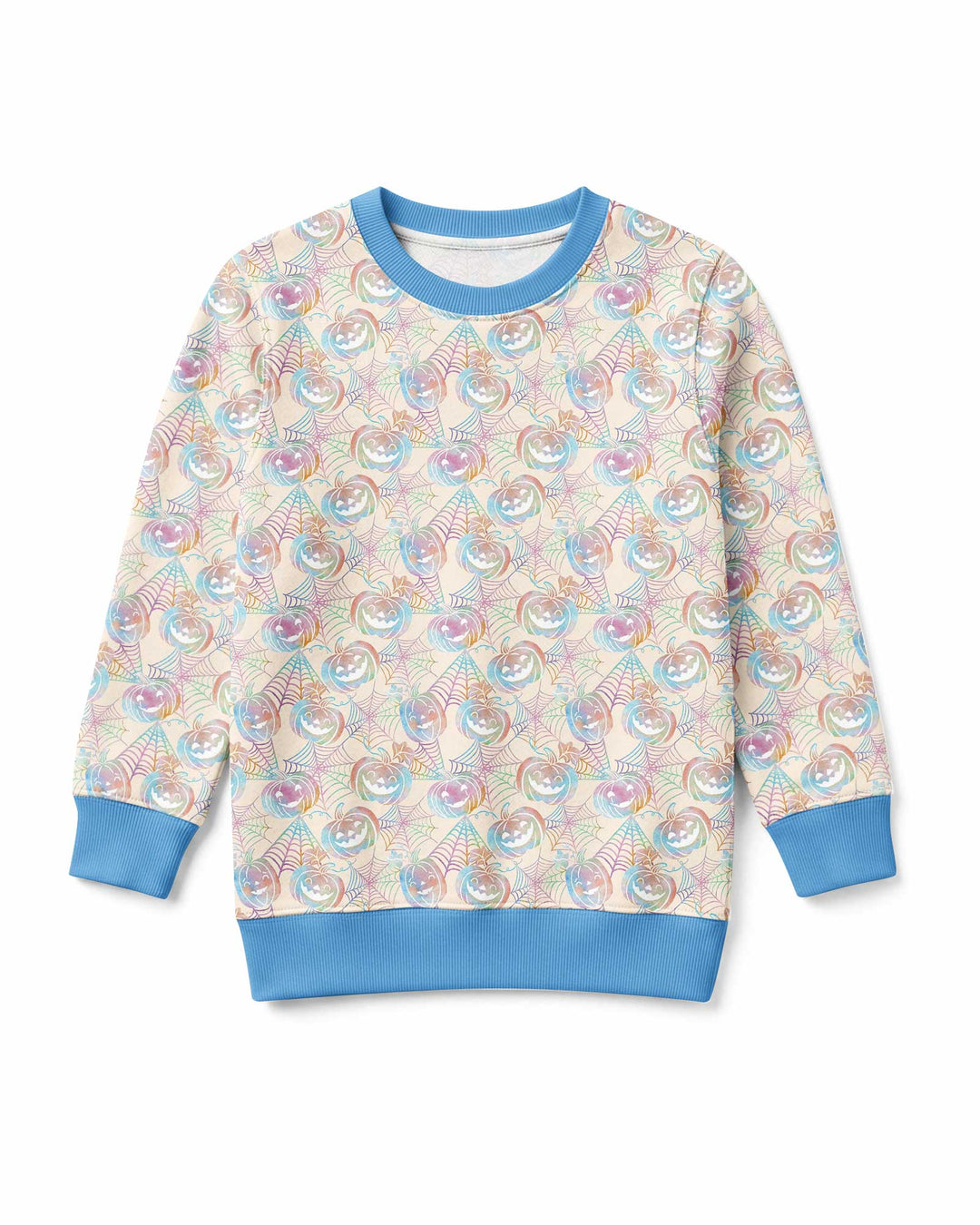 Pastel Halloween Jack O Lanterns Bamboo Crewneck Sweatshirt