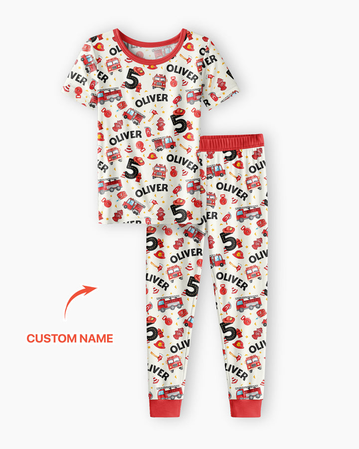 Zweiteiliges, kurzärmliges Pyjama-Set mit Marienkäfern