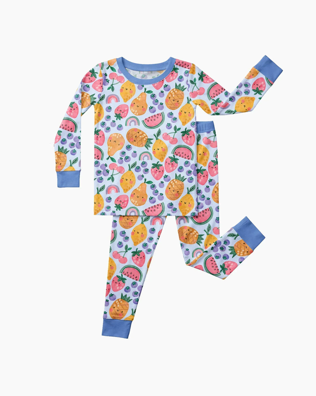 Zweiteiliges Langarm-Pyjama-Set mit Sommerfrüchten