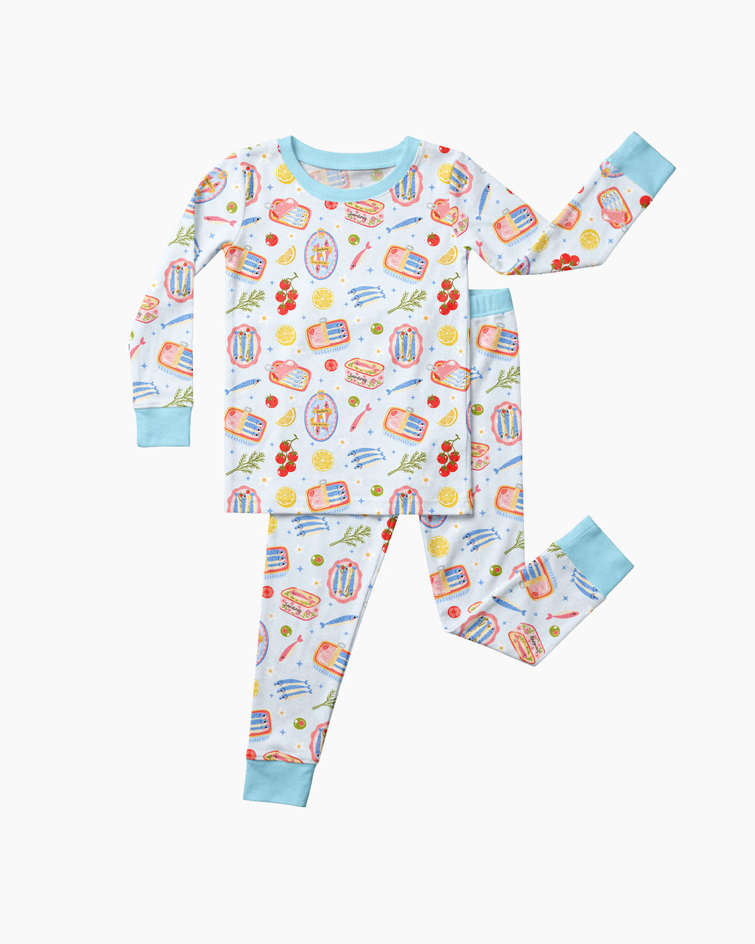 Zweiteiliges Langarm-Pyjama-Set mit Sommerfrüchten