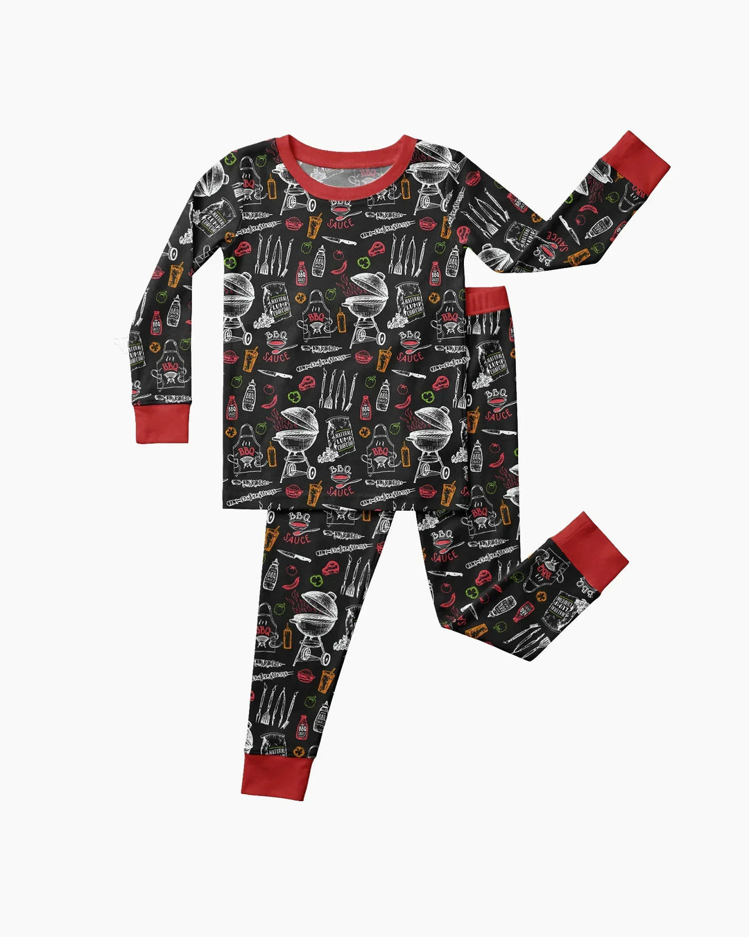 Zweiteiliges Langarm-Pyjama-Set mit Sommerfrüchten