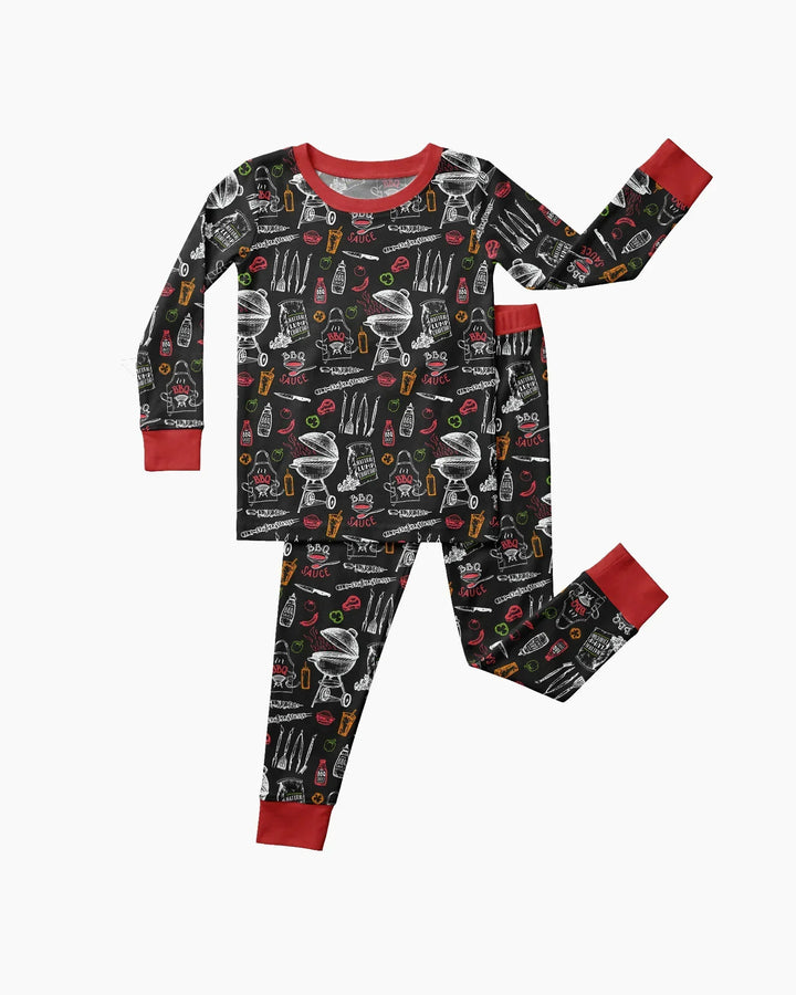 Zweiteiliges Langarm-Pyjama-Set mit Sommerfrüchten