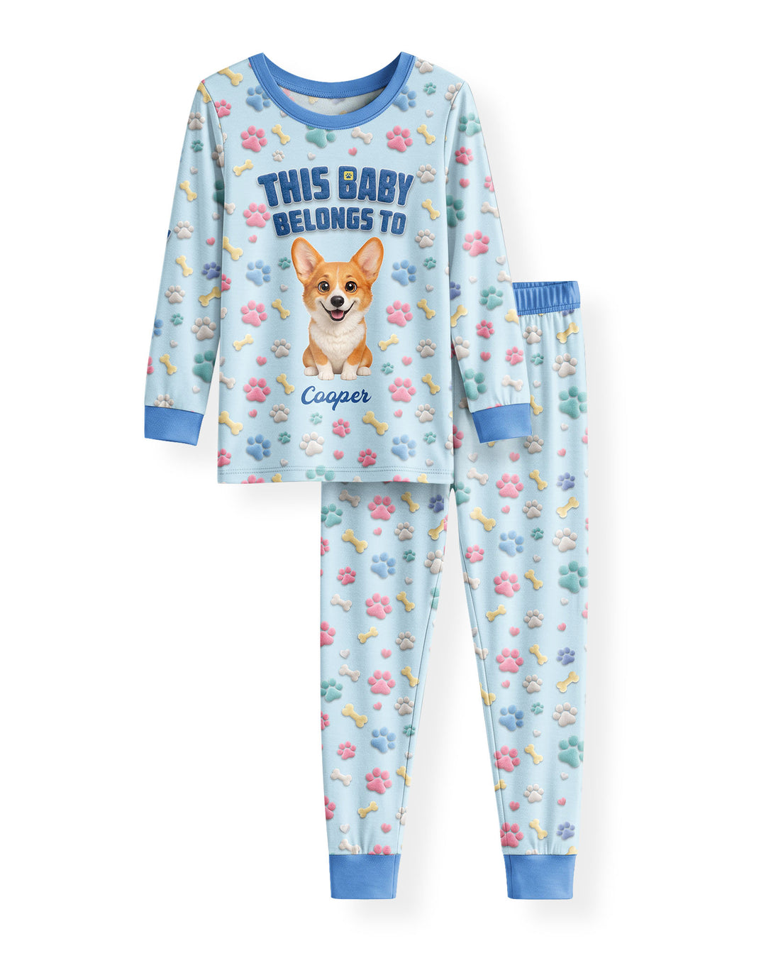 Baby Belongs To Cutie Dog Bamboo Two Piece Long Sleeve Pajama Set