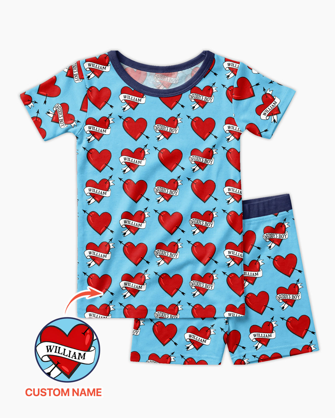 Zweiteiliges Pyjama-Set mit kurzen Ärmeln und Shorts im Sommer-Design