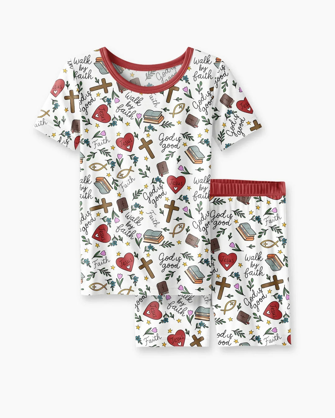 Schlafanzug-Set zweiteilig, kurze Ärmel, kurze Hose, Bambus