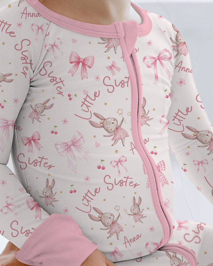 Bunny Wishes Sister Matching Bamboo Convertible Zippy