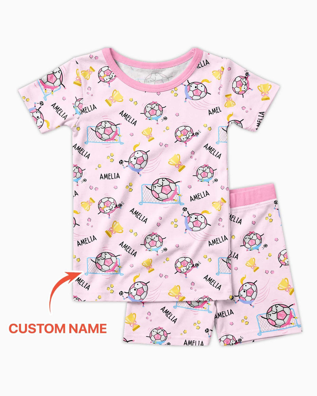 Zweiteiliges Pyjama-Set mit kurzen Ärmeln und Shorts im Sommer-Design