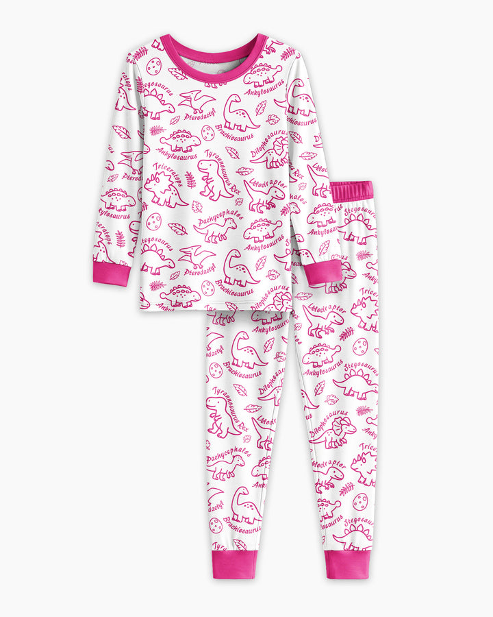 Dinosaur Park Bamboo Two Piece Long Sleeve Pajama Set