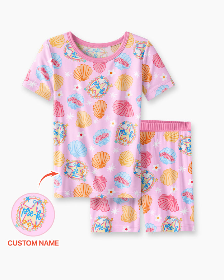 Schlafanzug-Set zweiteilig, kurze Ärmel, kurze Hose, Bambus
