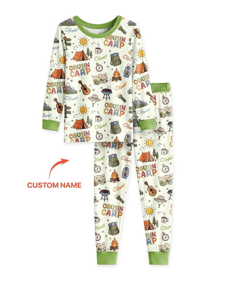 Zweiteiliges Langarm-Pyjama-Set mit Sommerfrüchten