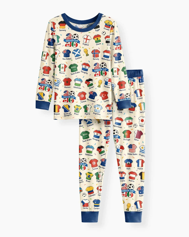 Zweiteiliges Langarm-Pyjama-Set mit Sommerfrüchten