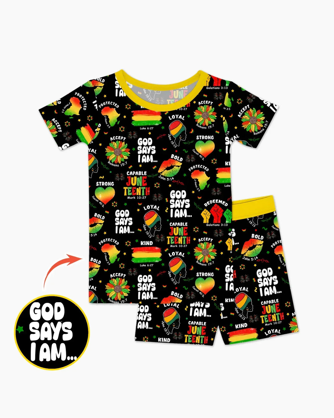 Template Zweiteiliges Pyjama-Set mit kurzen Ärmeln und Shorts