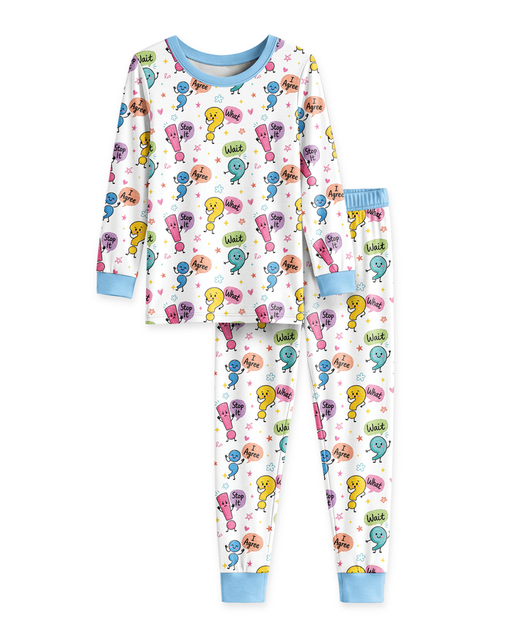 Punctuation Emotion Two Piece Long Sleeve Pajama Set