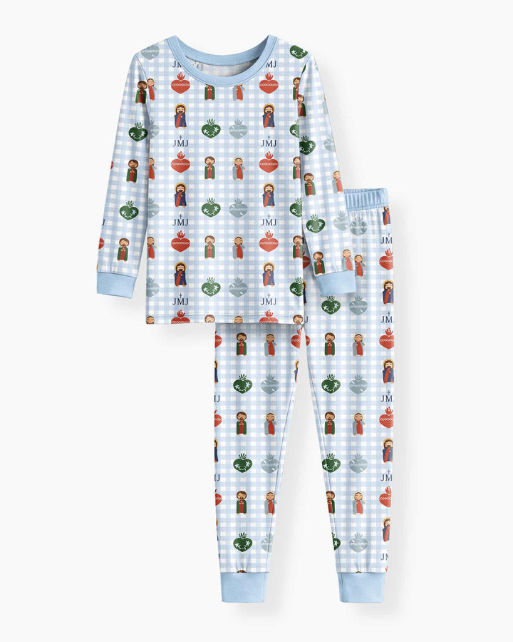 Zweiteiliges Langarm-Pyjama-Set mit Sommerfrüchten