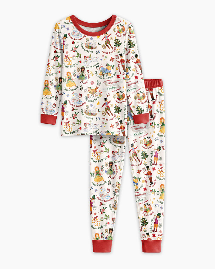 The 12 Days of Christmas Bamboo Two Piece Long Sleeve Pajama Set