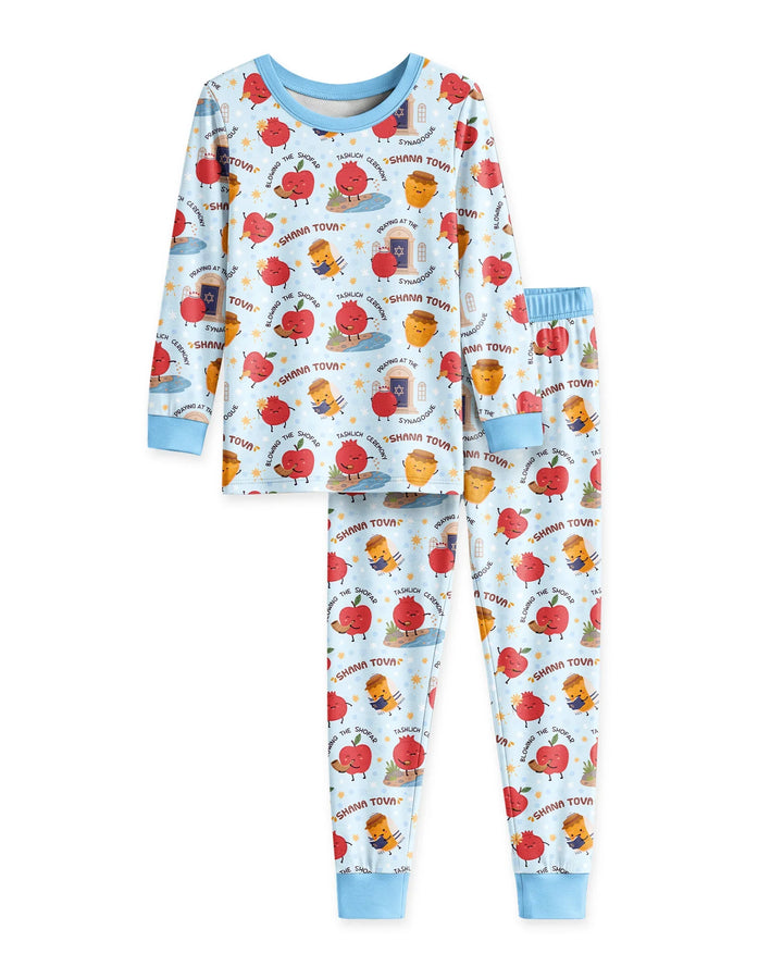 Zweiteiliges Langarm-Pyjama-Set mit Sommerfrüchten