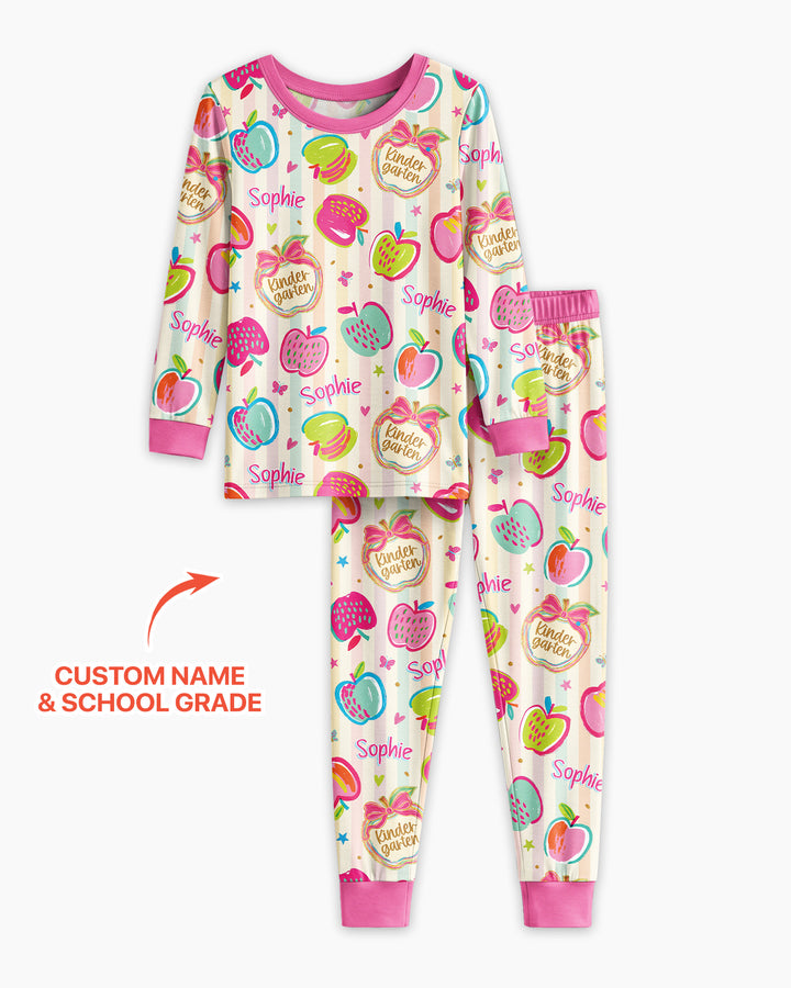 Zweiteiliges Langarm-Pyjama-Set mit Sommerfrüchten