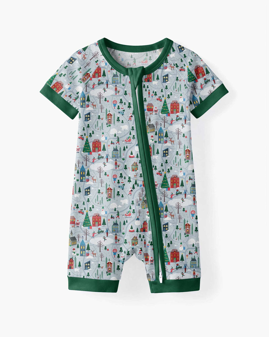 Snowy Christmas Village Map Bamboo Shorty Zippy