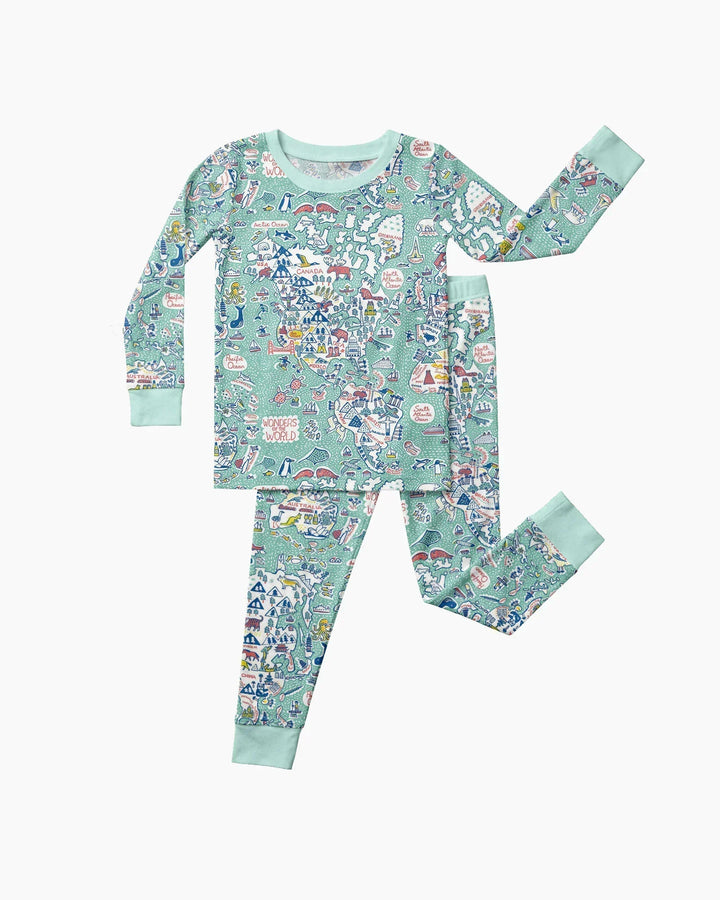 Zweiteiliges Langarm-Pyjama-Set mit Sommerfrüchten