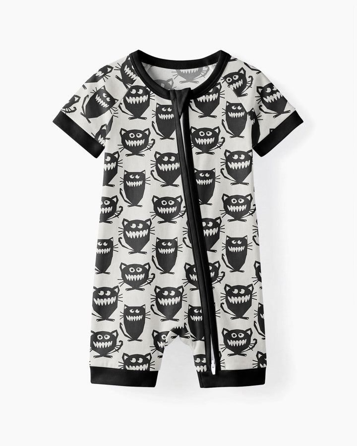 Halloween Monster Cats Bamboo Shorty Zippy