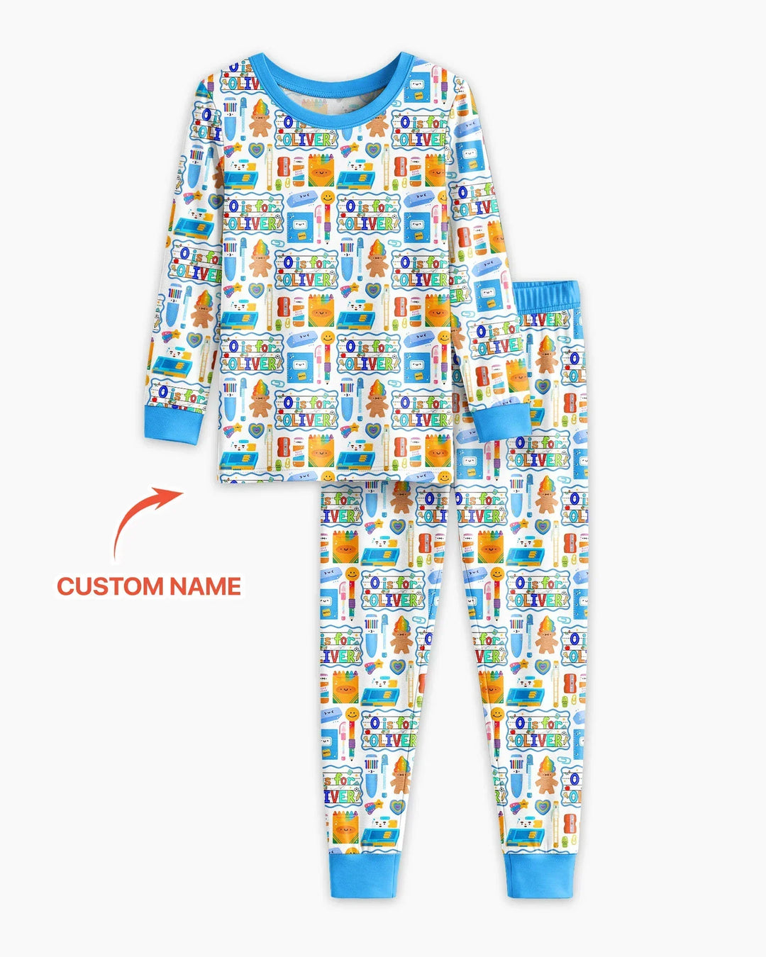 Zweiteiliges Langarm-Pyjama-Set mit Sommerfrüchten