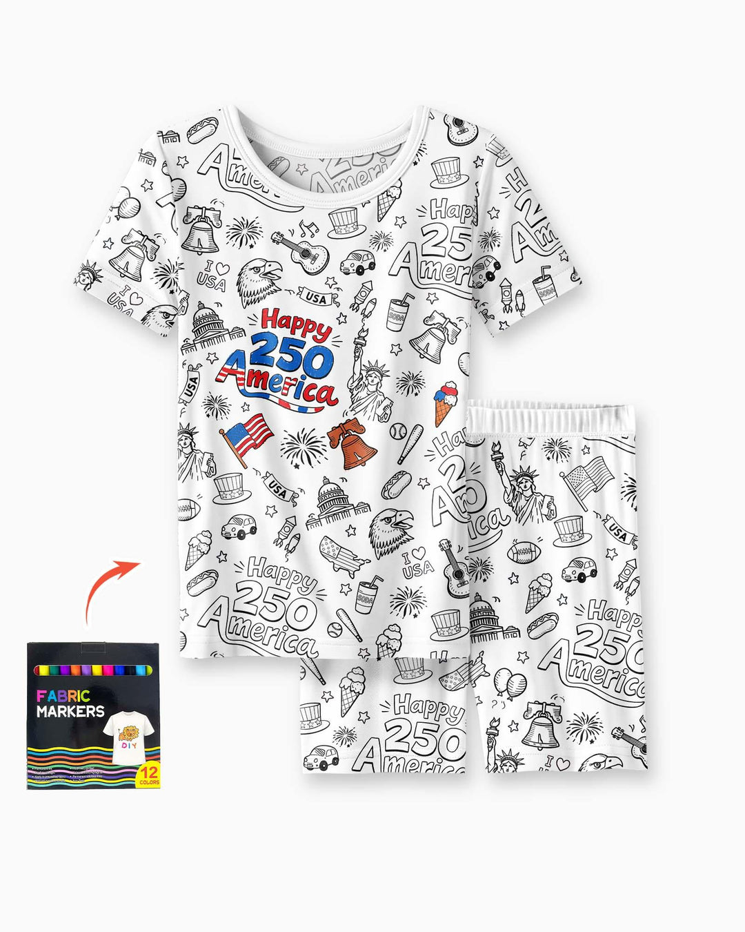 Schlafanzug-Set zweiteilig, kurze Ärmel, kurze Hose, Bambus