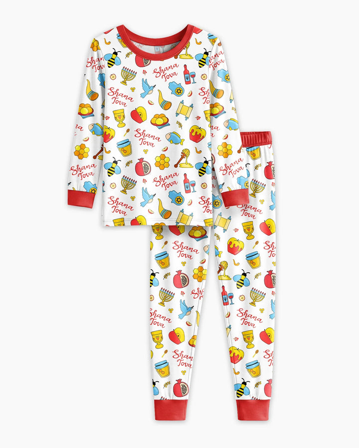 Zweiteiliges Langarm-Pyjama-Set mit Sommerfrüchten