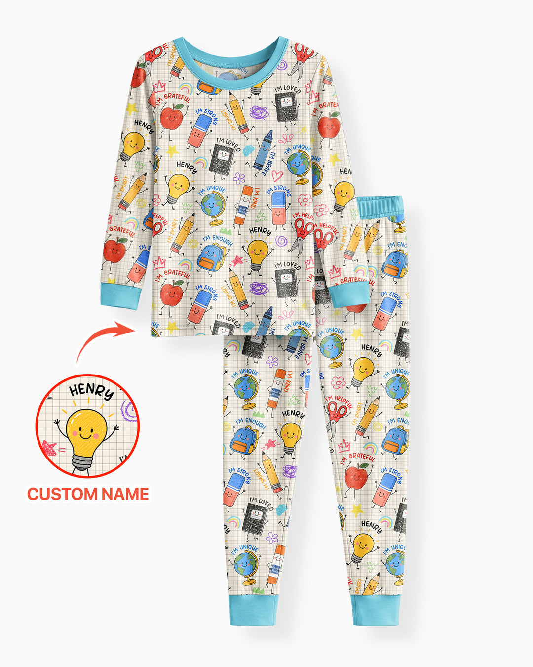 Zweiteiliges Langarm-Pyjama-Set mit Sommerfrüchten