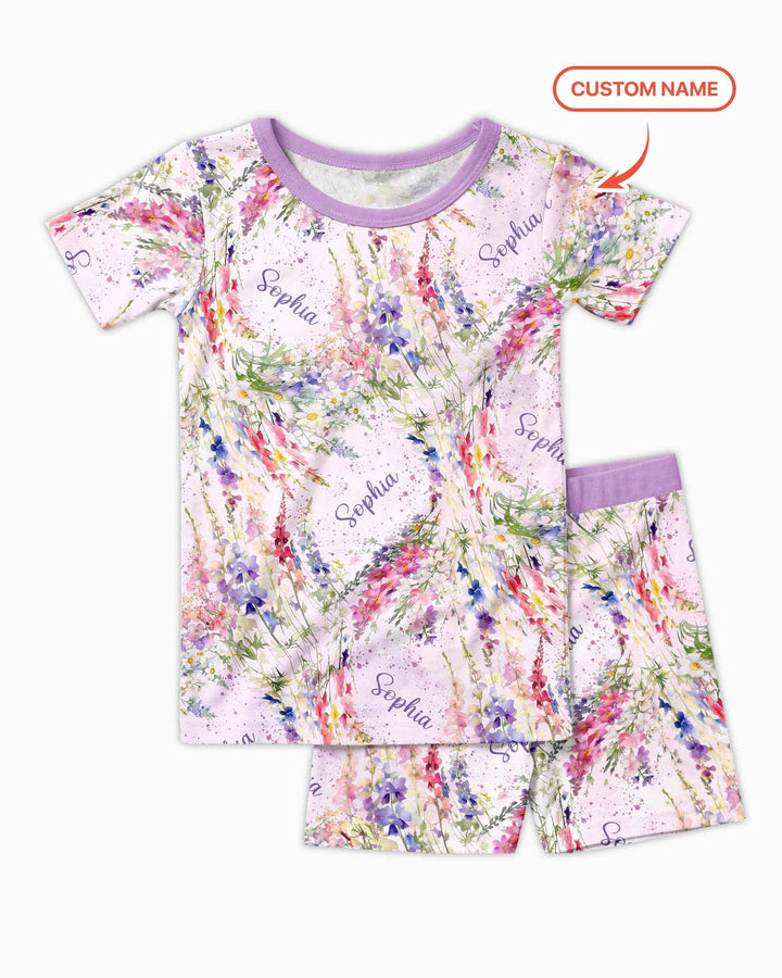 Zweiteiliges Pyjama-Set mit kurzen Ärmeln und Shorts im Sommer-Design