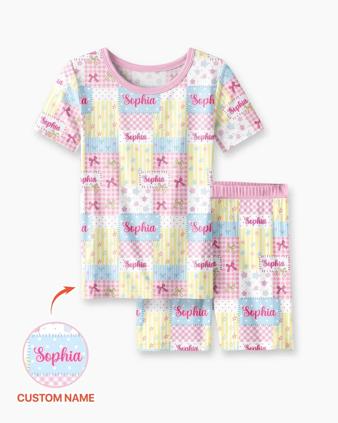 Schlafanzug-Set zweiteilig, kurze Ärmel, kurze Hose, Bambus