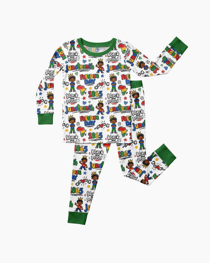 Zweiteiliges Langarm-Pyjama-Set mit Sommerfrüchten