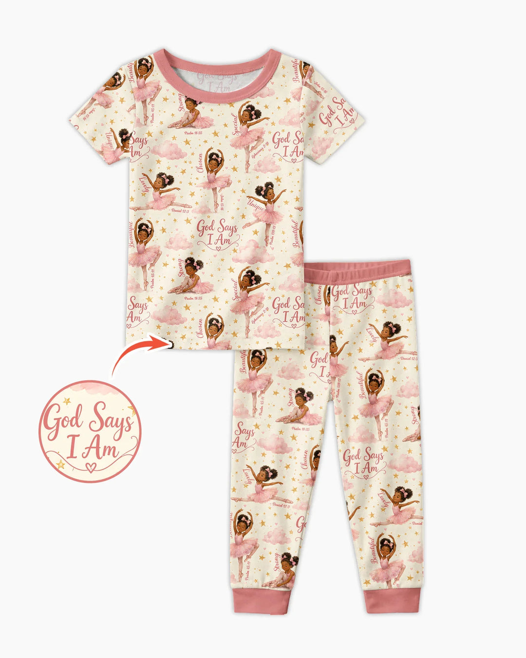 Zweiteiliges, kurzärmliges Pyjama-Set mit Marienkäfern