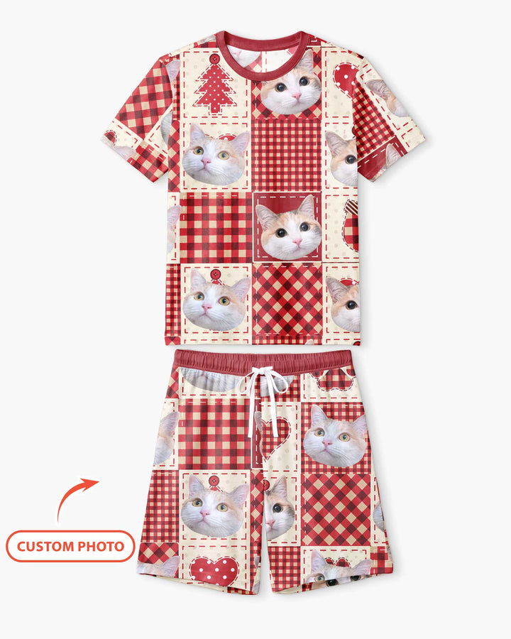 Christmas Ugly Pet Bamboo Men Short Sleeve Short Pajama Set