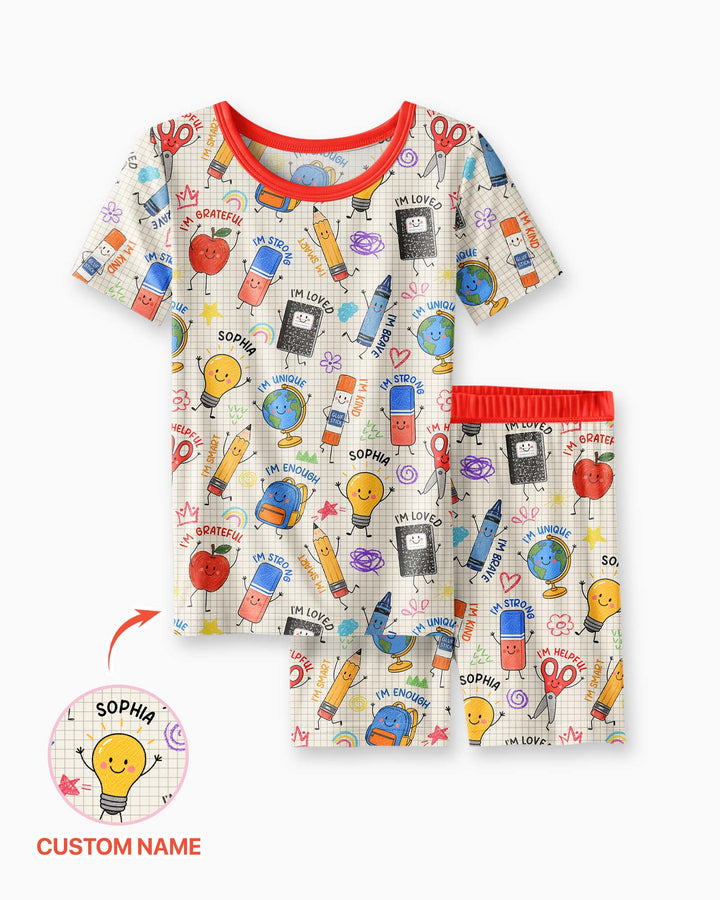 Schlafanzug-Set zweiteilig, kurze Ärmel, kurze Hose, Bambus