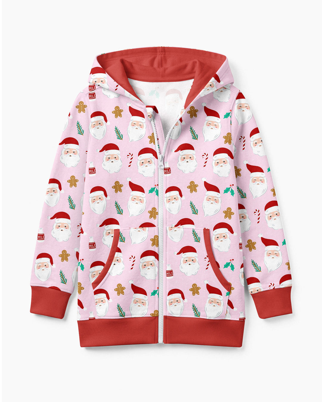 Christmas Sweet Santa Bamboo Zip Hoodie