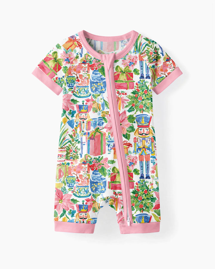 Watercolor Nutcracker Holiday Bamboo Shorty Zippy