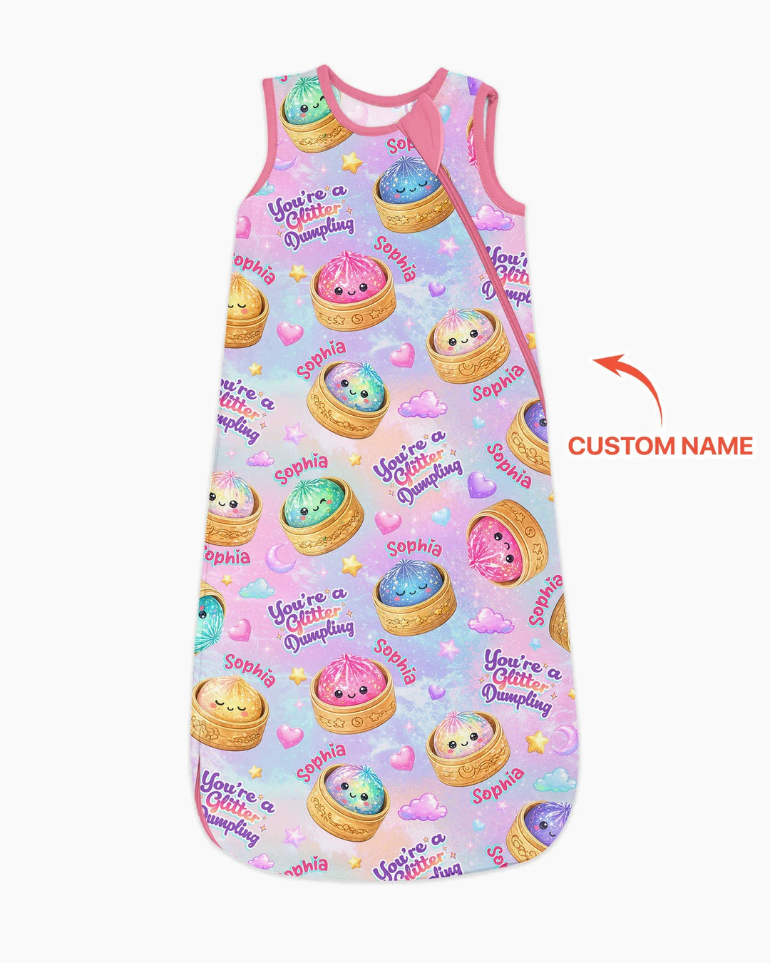 Custom Name You're A Glitter Dumpling Bamboo Sleep Bag