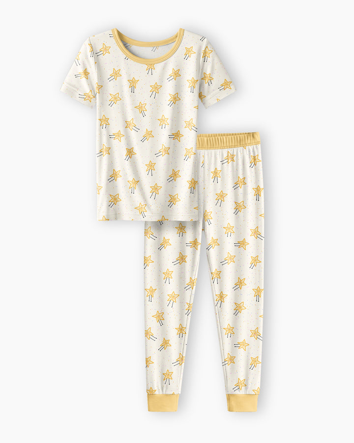Happy Little Stars Family Matching Bamboo Two Piece Short Sleeve Pajama Set