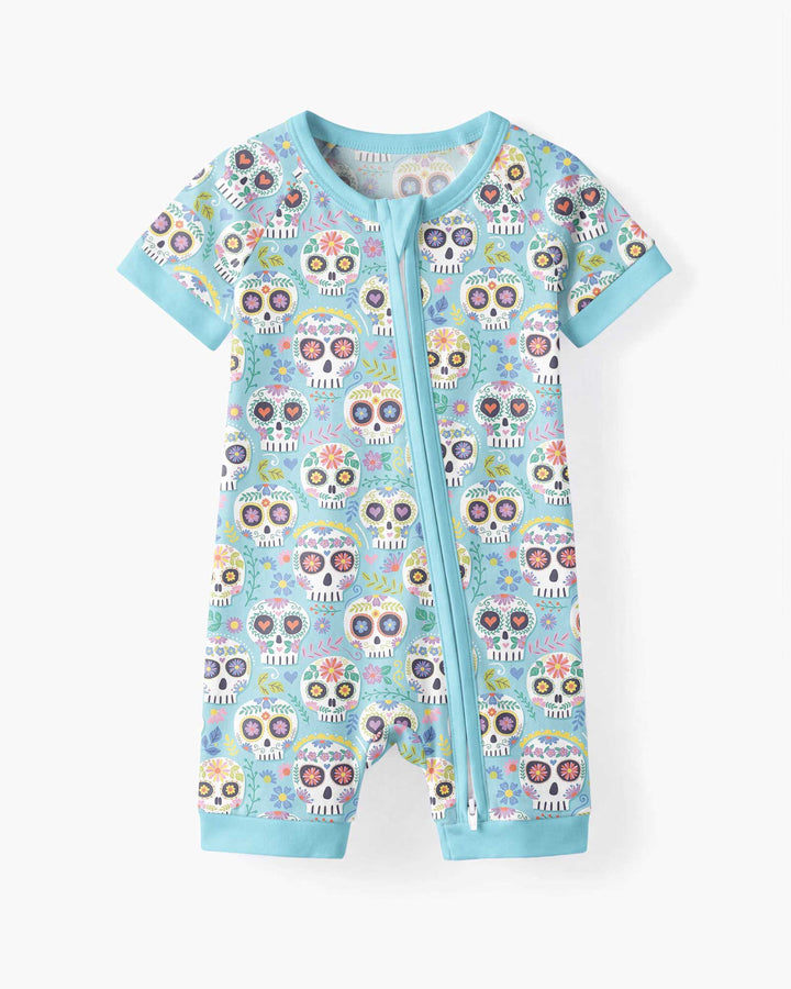Floral Skull Bamboo Shorty Zippy